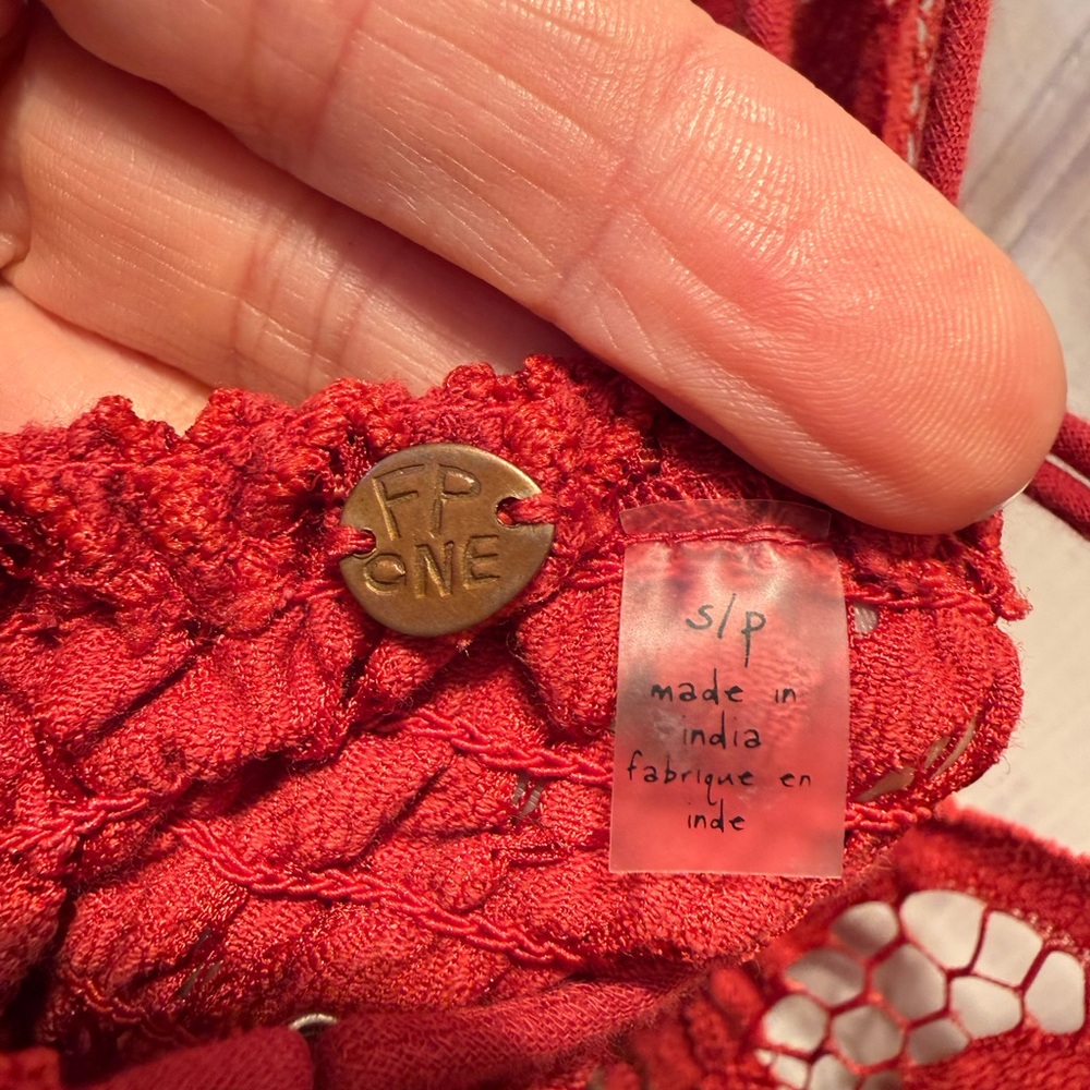 Free People Crimson Lace Crochet Slip Dress - Picture 3 of 3